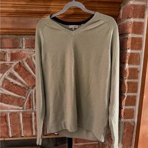 Ted Baker Men's Light Green V-Neck Sweater